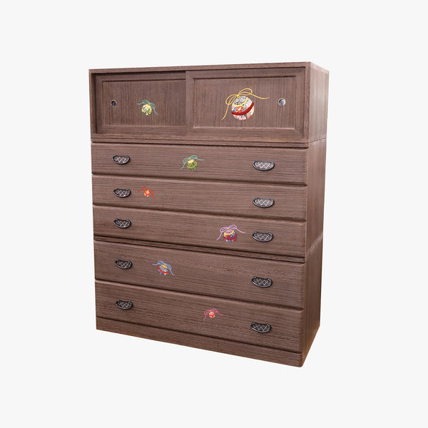 チェスト(二段+三段+引き戸)