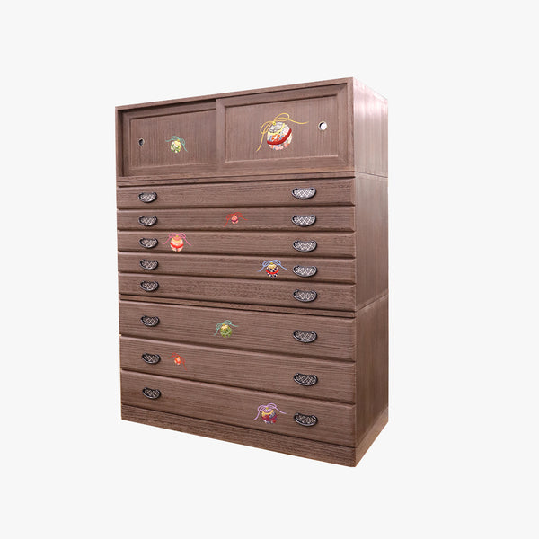 チェスト(三段+五段+引き戸+台輪)