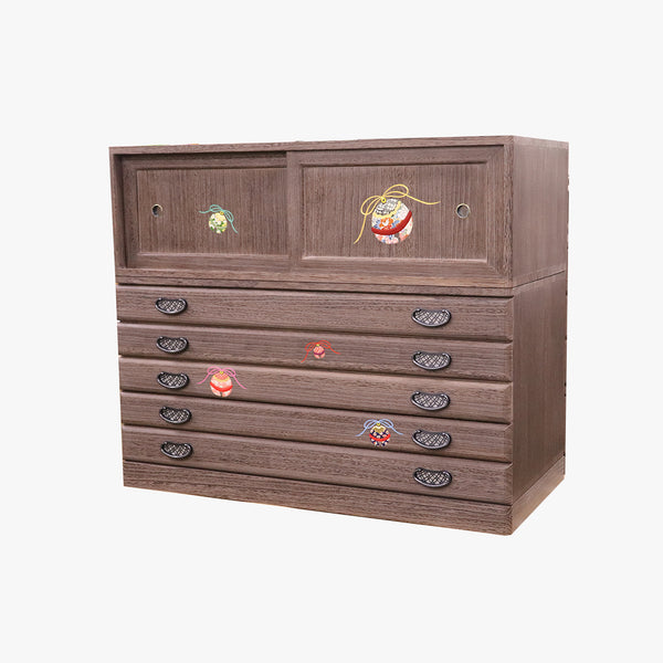 チェスト(五段+引き戸+台輪)